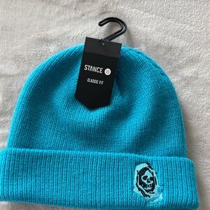 NWT! Stance ‘Icon Beanie Nate K’ Turquoise Beanie with Skull Design